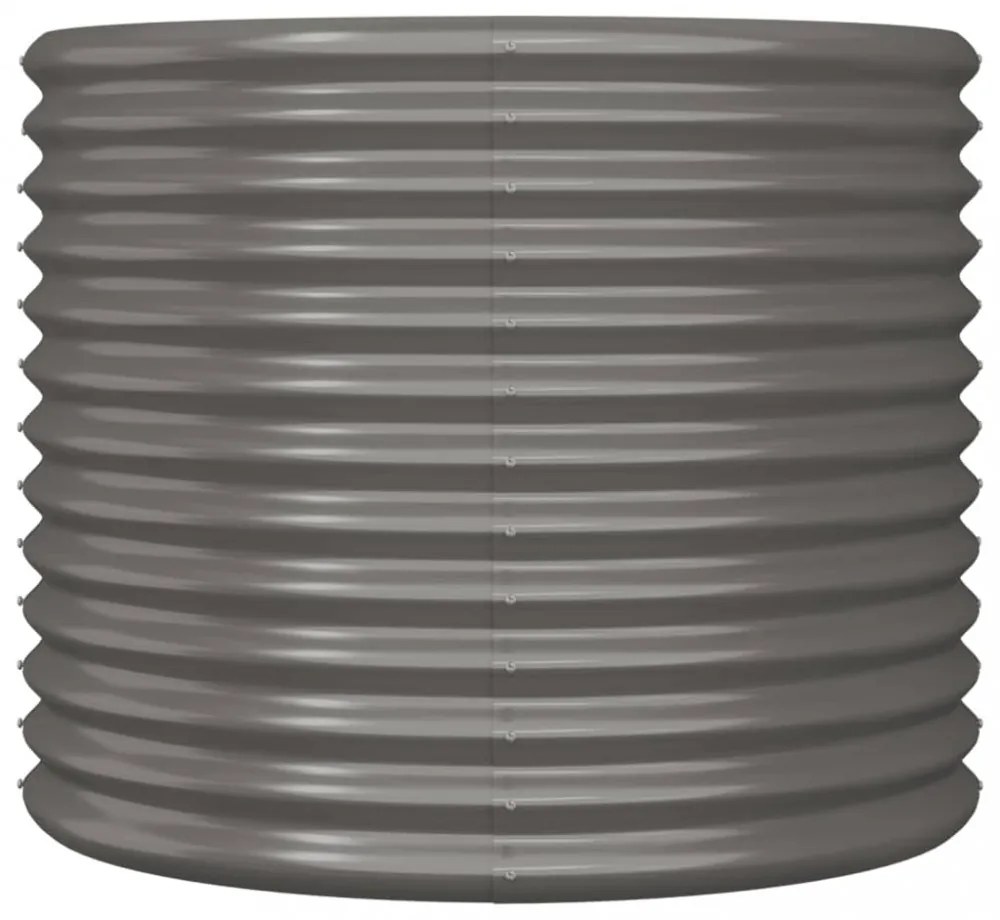 szürke horganyzott acél kerti ültetőláda 80 x 80 x 68 cm