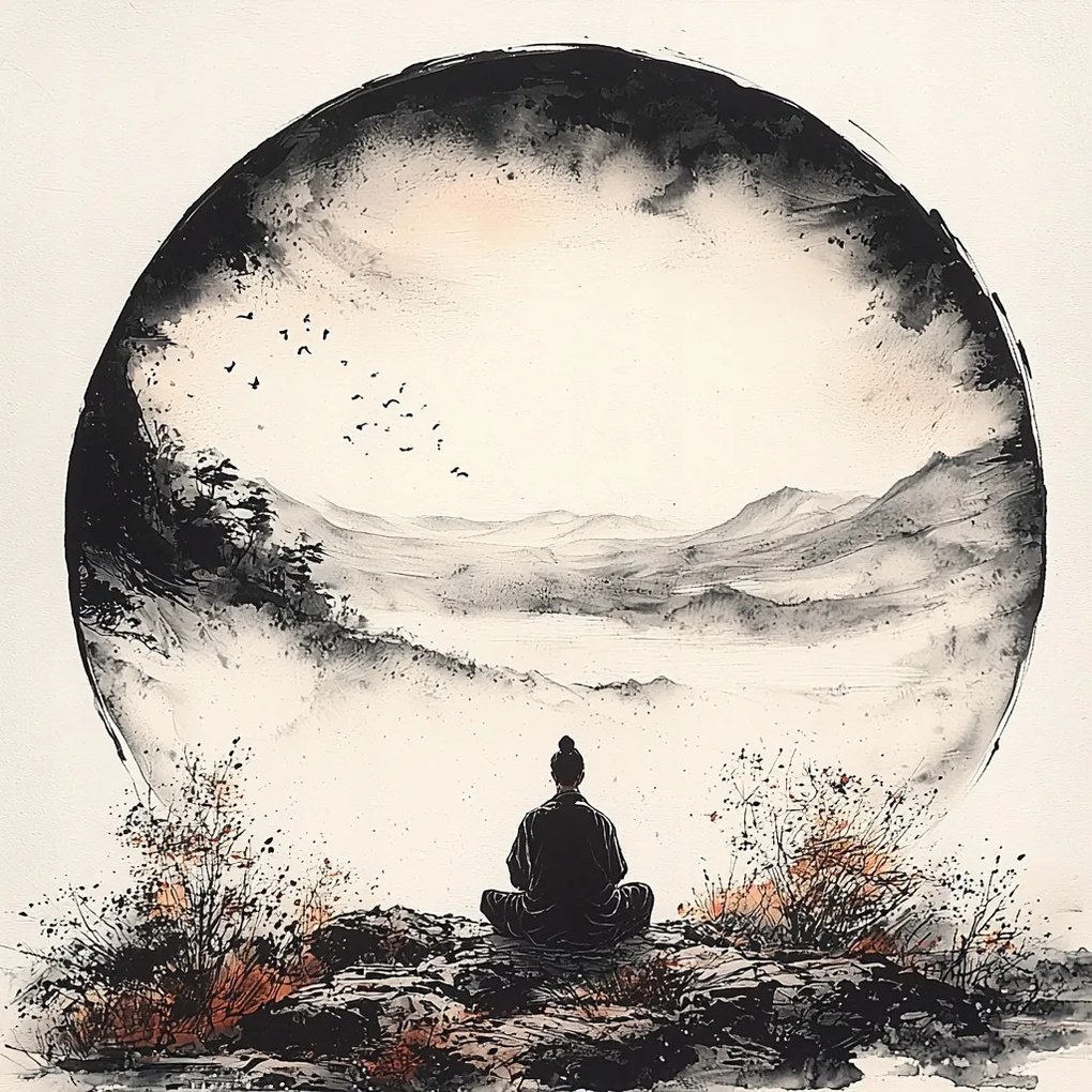 Vászonkép Canvas Szerzetes Meditáció Harmónia Zen Orient Japán 80x80