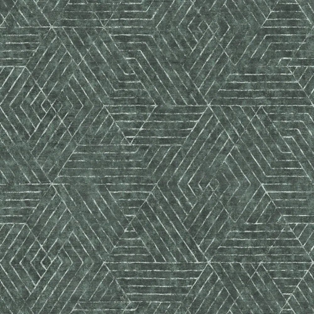 Csíkos És Háromszög Mintás Tapéta, Zöld