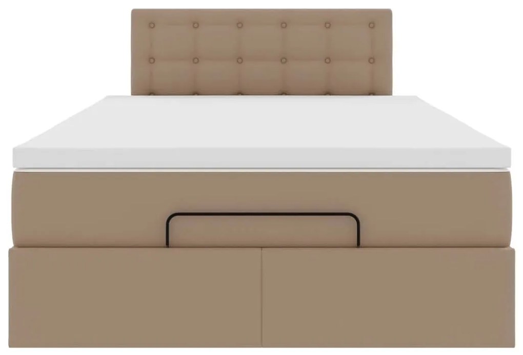 oszmán ágykeret matraccal cappuccino 120x200cm műbőrrel