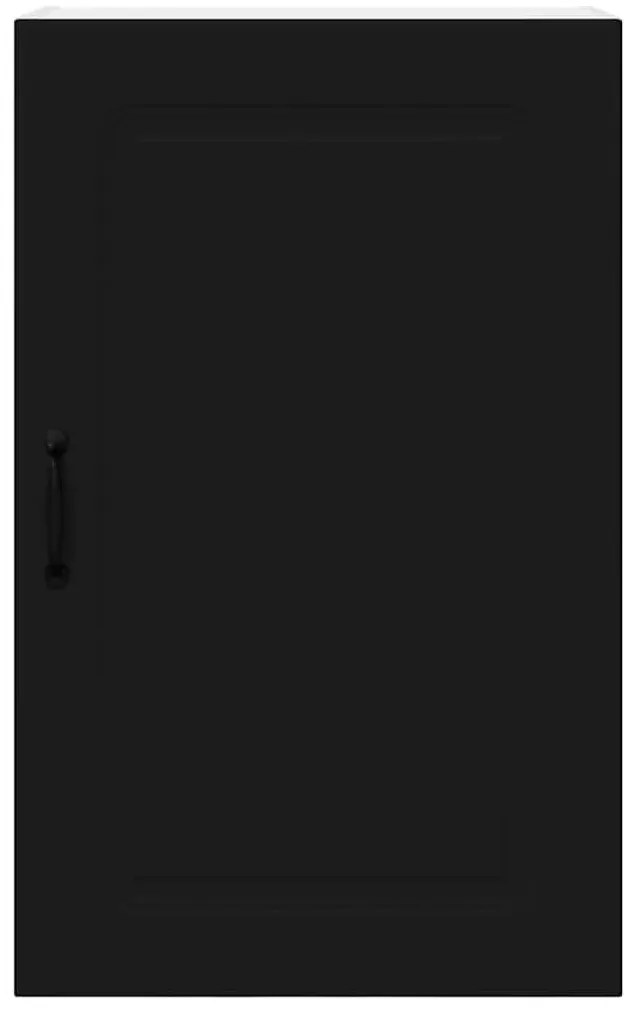 Fali konyhaszekrény polcokkal Fekete 50 x 31 x 80 cm Faanyag