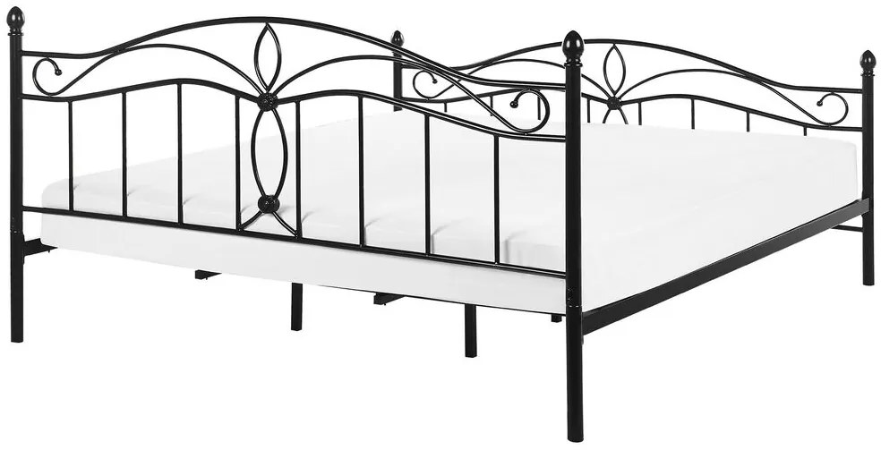 Franciaágy 180 cm ANTALIA (ágyráccsal) (fekete). 1007097