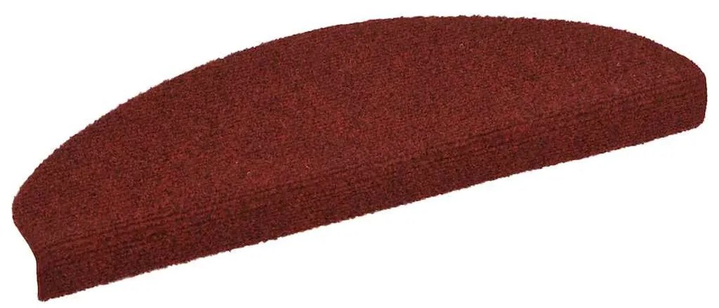 öntapadós lépcsőszőnyegek 30 db 65 x 21 x 4 cm bordói piros félkör alakú nagy