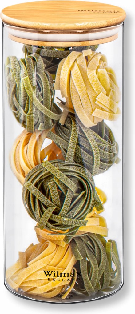 Üveg tároló tartály fedéllel Wilmax 1500 ml Élelmiszer Tészta Sütemény