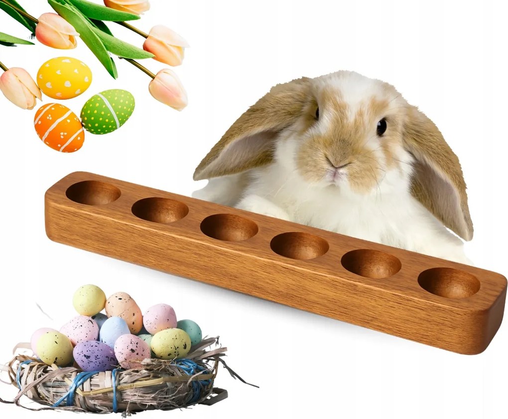 Tojástartó Tálca 6 Tojáshoz Nyuszi 30cm Extrudáló