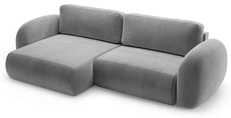 Sötétszürke bársony kinyitható-tárolóhelyes sarokkanapé Tonale – Cosmopolitan Design