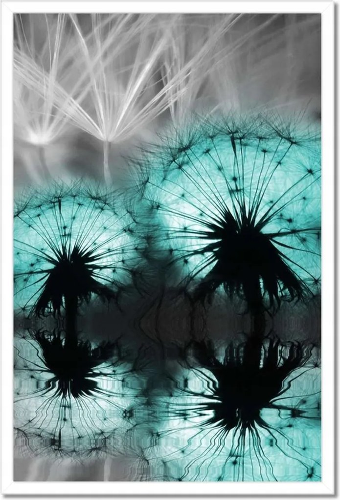 Poszterek keretben 40x60 Türkiz pitypangok