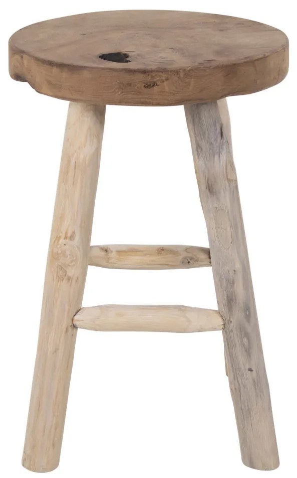 Badia sámli, teak fa, natúr, 4 lábbal 30x45 cm