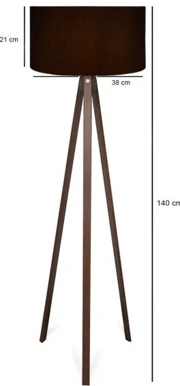 Állólámpa AYD 1xE27/40W/230V fekete/barna