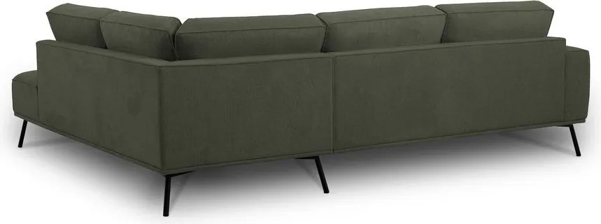 Sötétzöld zsenília sarokkanapé (jobb oldali-L alakú) Amsterdam – Scandic