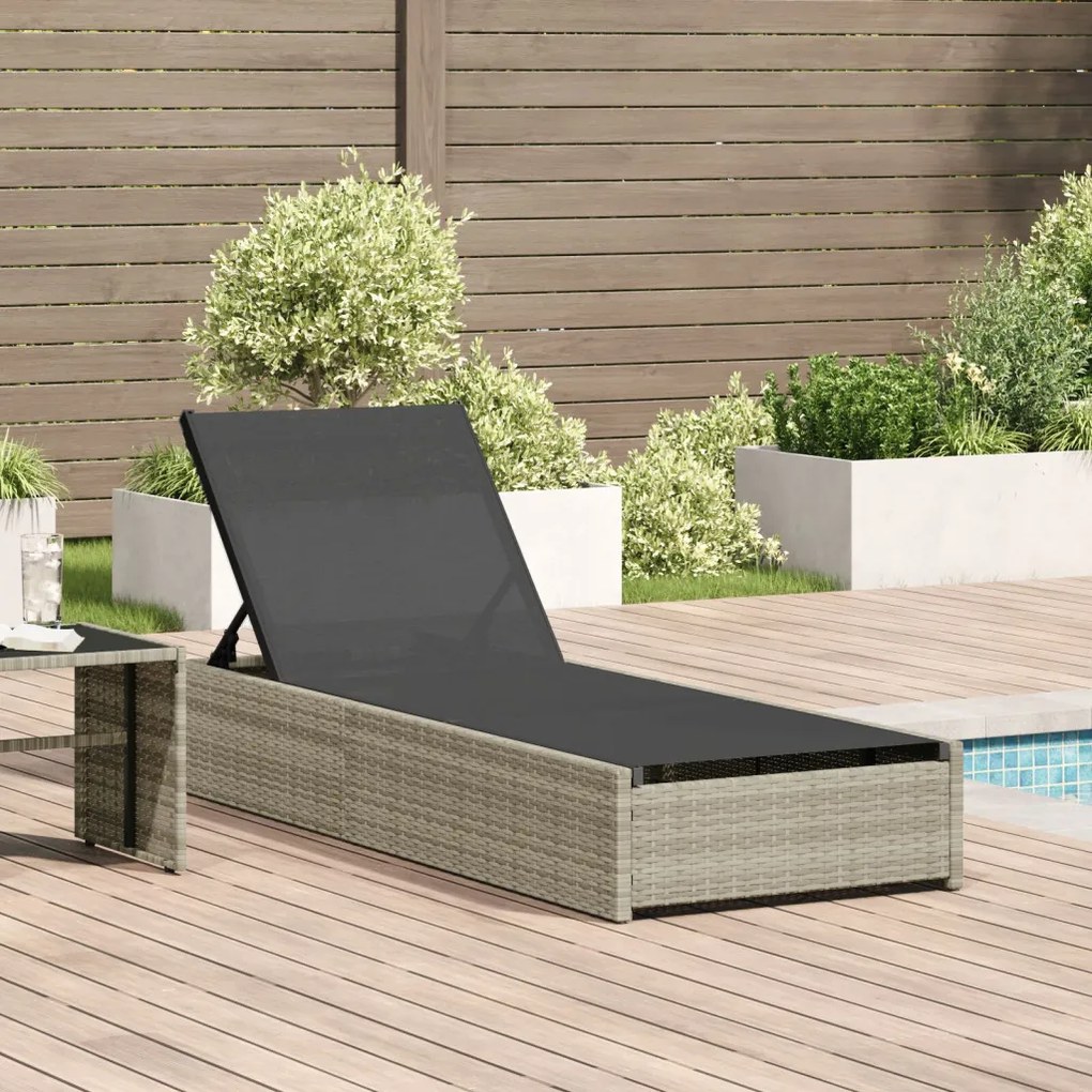 Napozóágy Bézs 60x200x27 cm Polyrattan