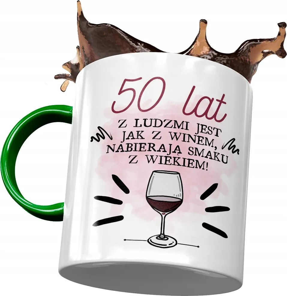 Zöld Bögre Születésnapra 50 50-es 50-es Ajándék Nyomtatott Fotóval