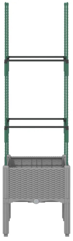 világosszürke PP rácsos kerti ültetőláda 40 x 40 x 142,5 cm