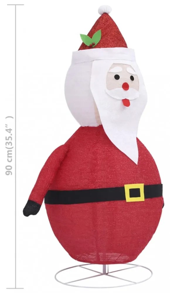 dekoratív luxus szövet karácsonyi LED-es Mikulás figura 90 cm