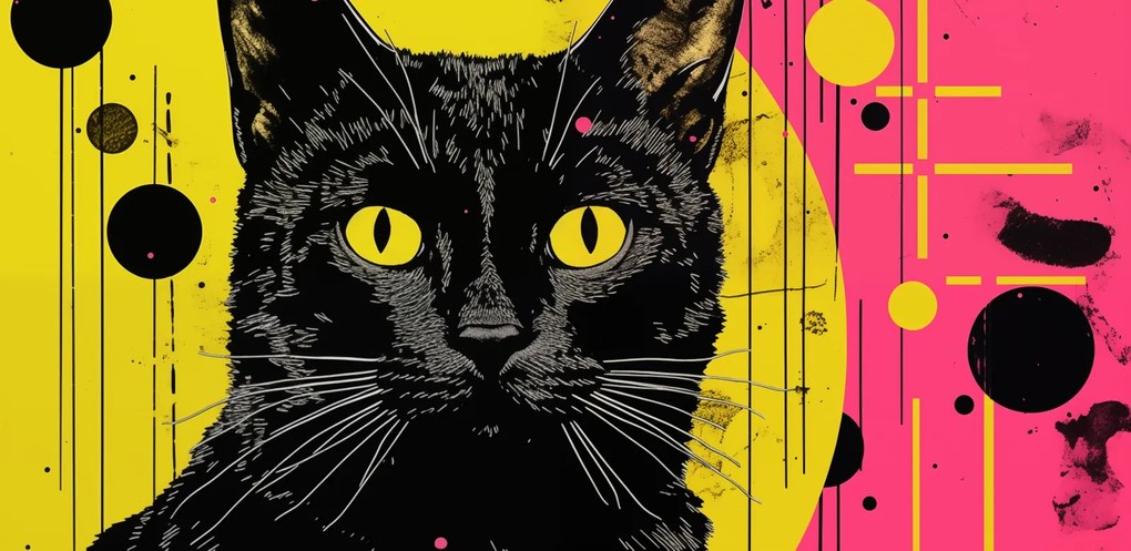 Poszter 91,3x44,5cm Neon Kocur