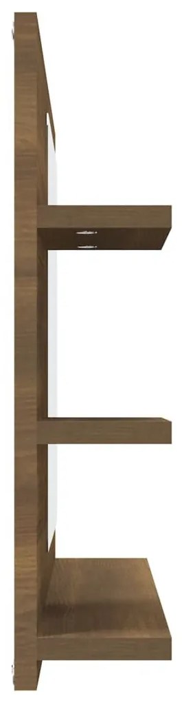 barna tölgy színű szerelt fa fürdőszobatükör 60 x 10,5 x 45 cm
