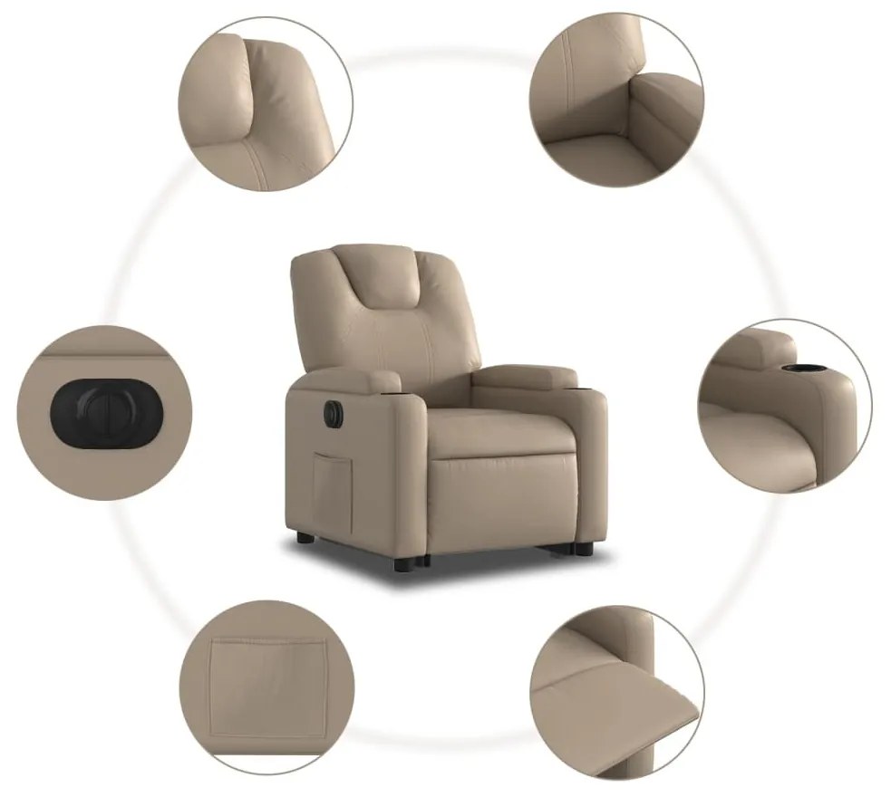 elektromos cappuccino műbőr felállást segítő dönthető fotel