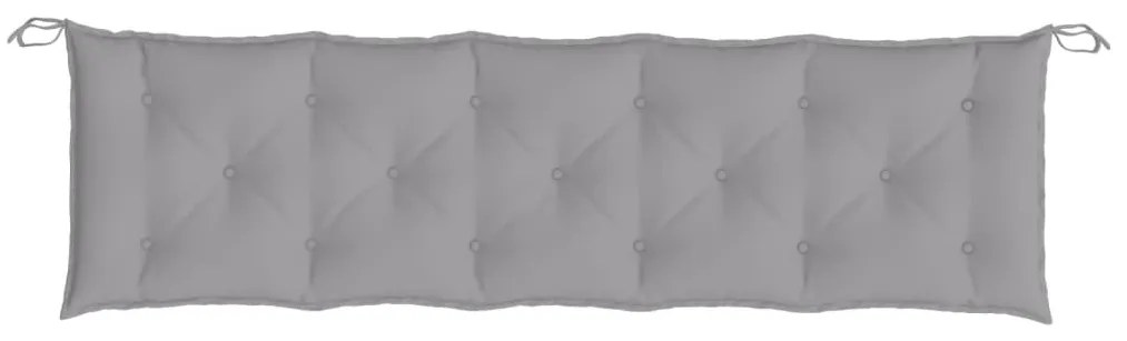 2 db szürke oxford szövet kerti padpárna 180 x 50 x 7 cm
