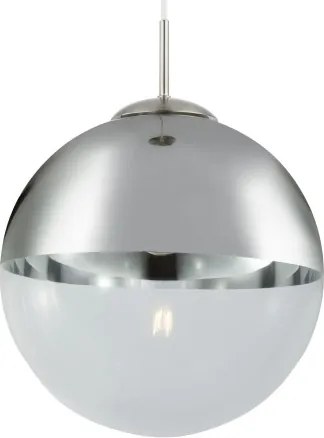Globo 15853 Függeszték, nikkel matt, üveg átlátszó,króm, ø: 300, Foglalat típusa:1xE27 60W 230V