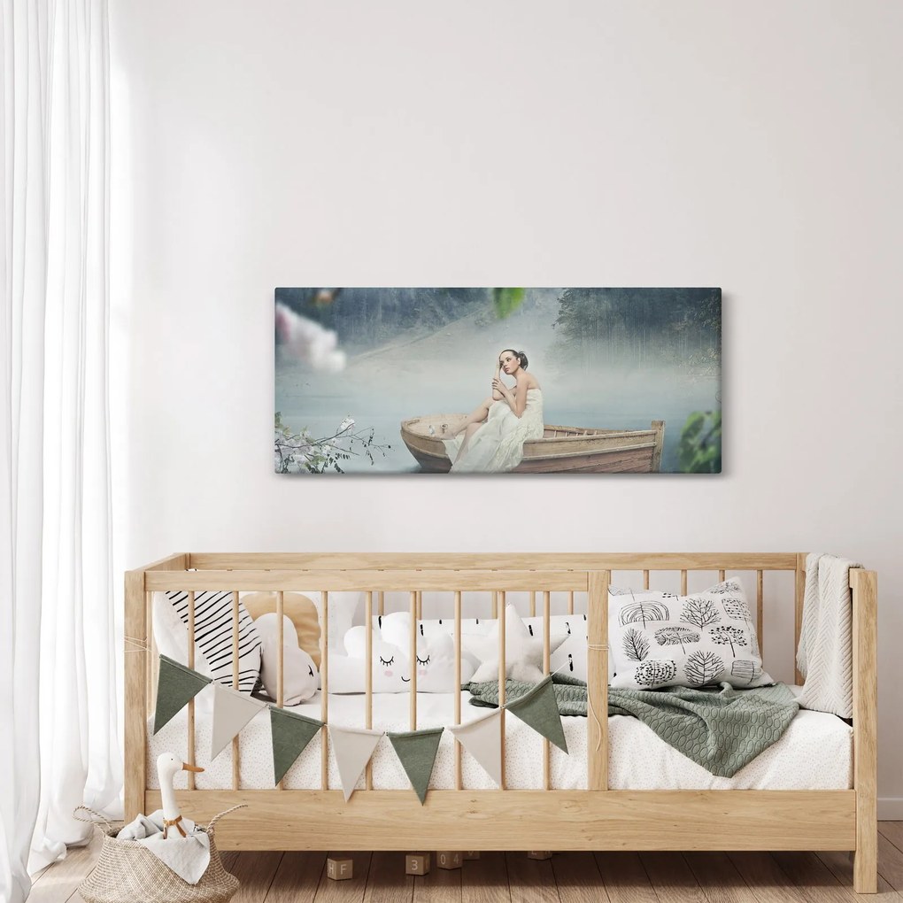 Kép - nő a hajón (120x50 cm)
