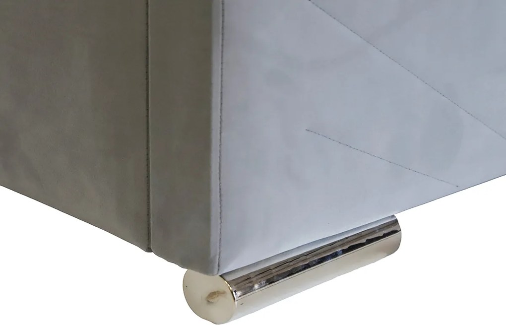 Kárpitozott ágy tárolóval és LUKS matraccal Szürke 180x200 cm