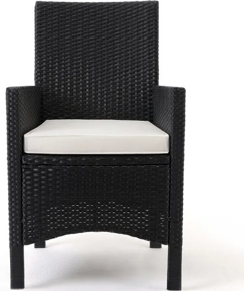 Casaria® Kerti rattan szett Berlin 1+8 - fekete/fa