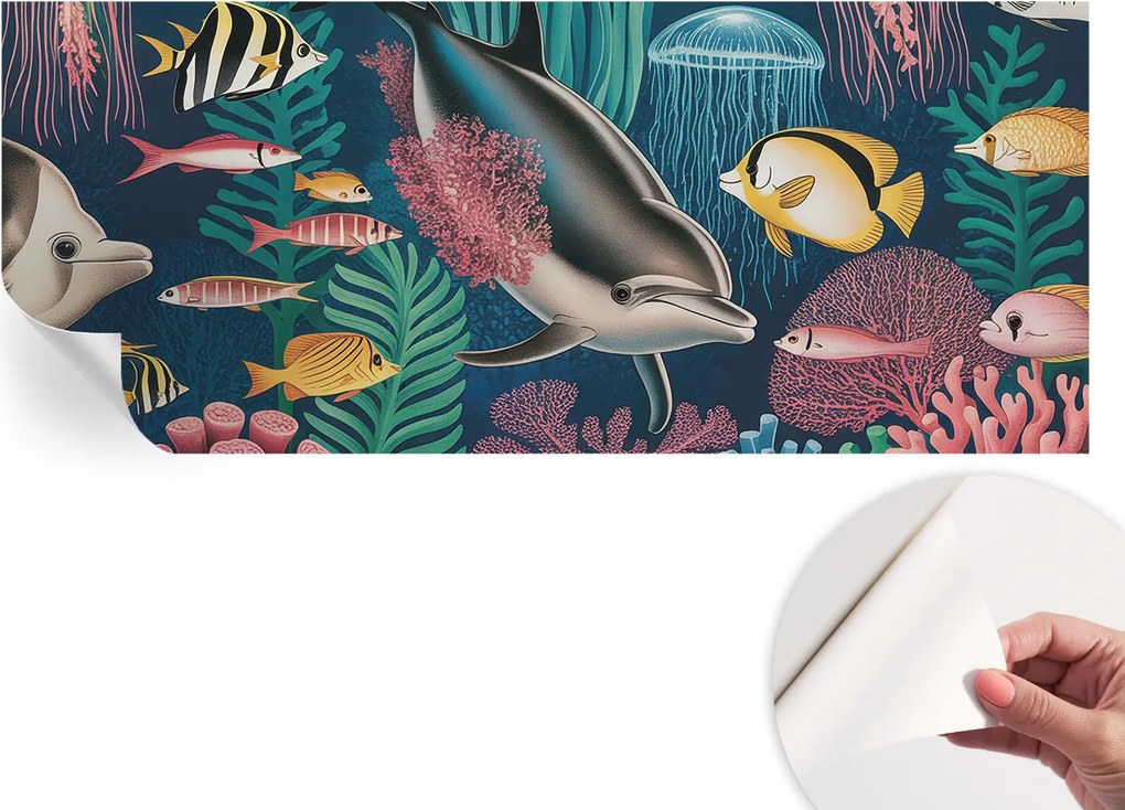 Mosható öntapadós fotótapéta étkezőbe Víz alatti állatvilág 250x104 cm
