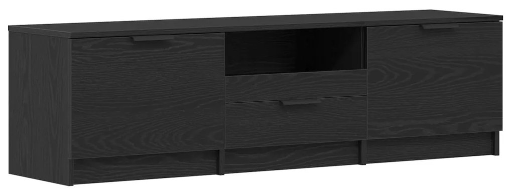 TV Szekrény - Fekete tölgy - 140x35x40 cm - Műanyagból készült