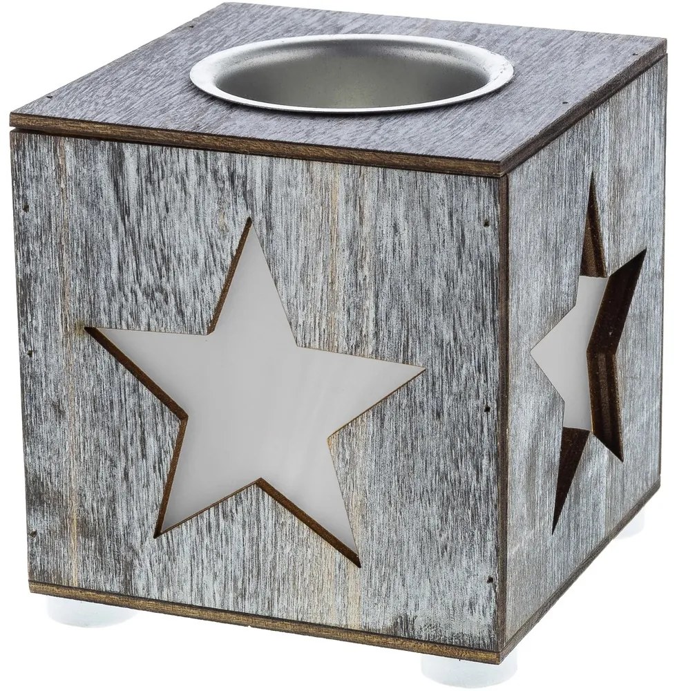 Retlux RXL 352 karácsonyi dekoráció, gyertyatartó, csillag, meleg fehér