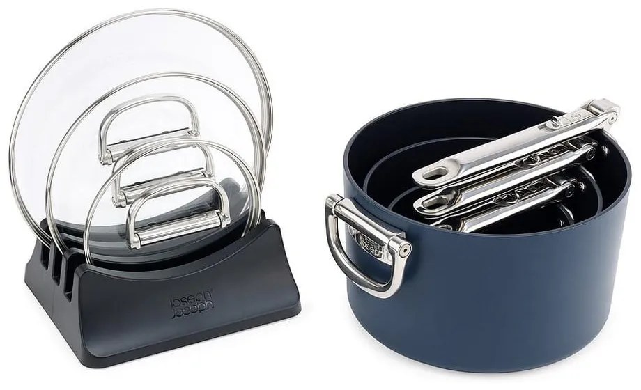 Indukciós tűzhelyhez alkalmas edénykészlet fedővel, kerámia felülettel 3 db-os Space – Joseph Joseph