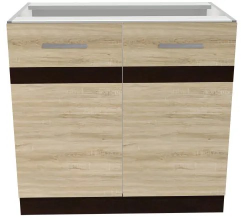 Salandra kétajtós alsó konyhaszekrény IC 80 Sonoma N