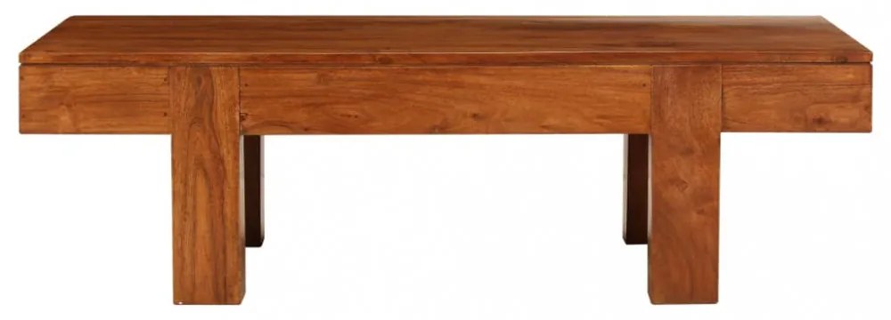 tömör akácfa dohányzóasztal mézszínű bevonattal 100x50x30 cm