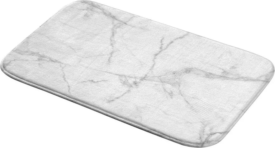 Fehér-szürke textil fürdőszobai kilépő 45x75 cm Marbre – douceur d'intérieur