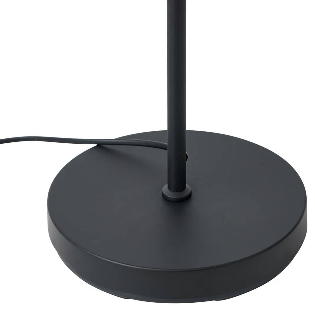 Art Deco állólámpa fekete, fekete tollakkal - Peahen