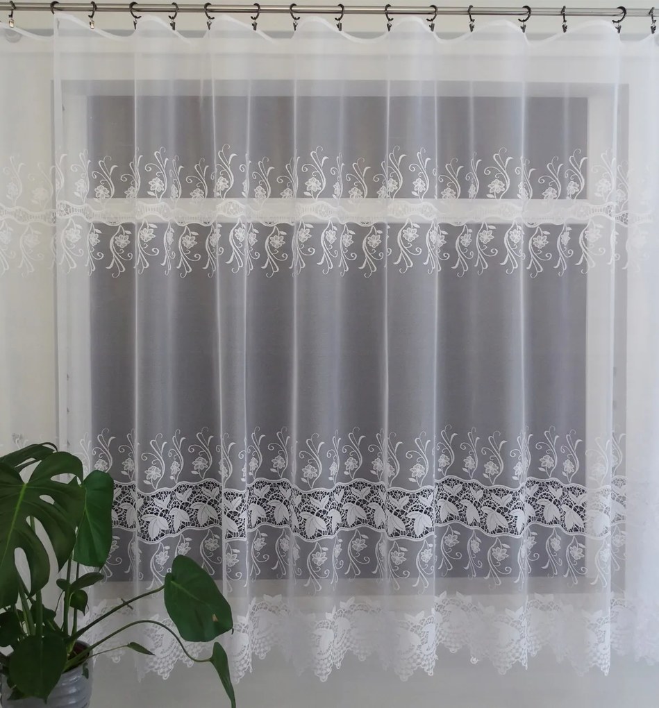 Mg Függöny jacquard 30252 Fehér 160cm magas lengyel 0,5m