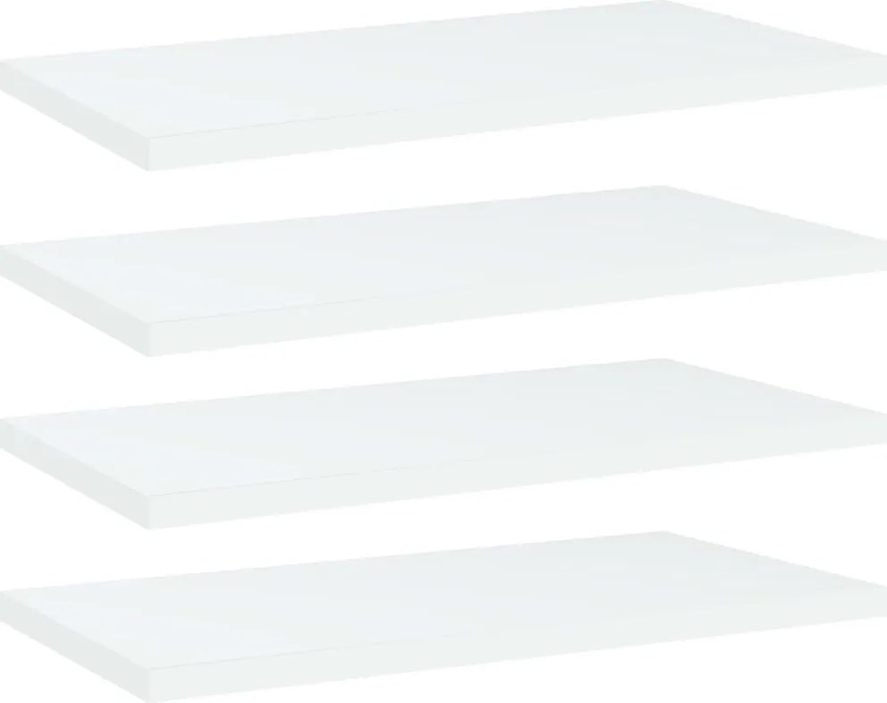 vidaXL 4 db fehér szerelt fa könyvespolc 40 x 20 x 1,5 cm
