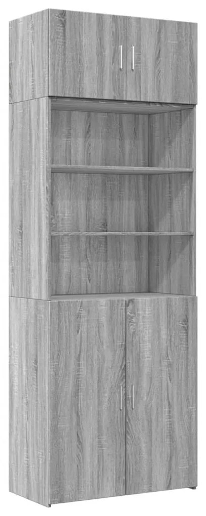 szürke sonoma színű szerelt fa tárolószekrény 80x42,5x225 cm