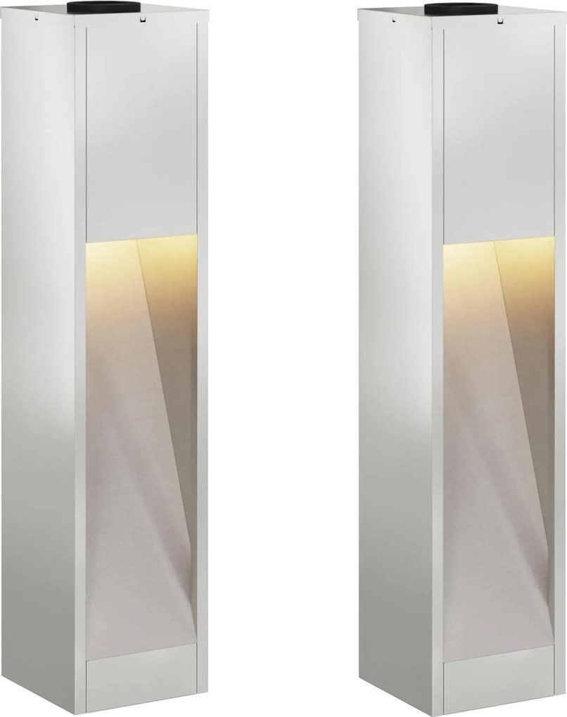 vidaXL Napelemes LED Útjelző Lámpa 2 pcs Ezüst Galvanizált