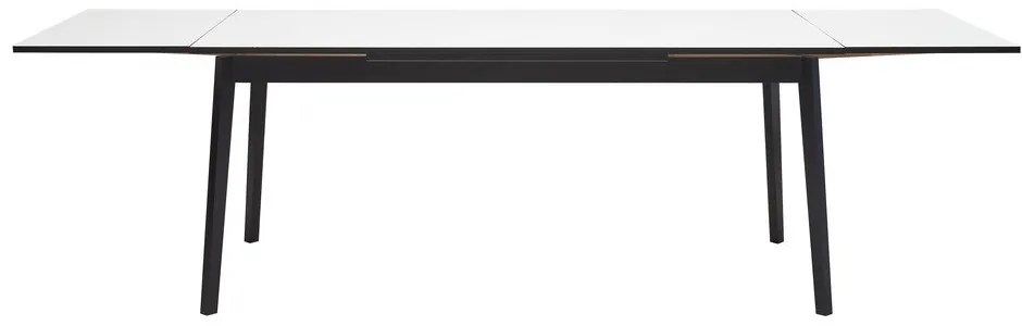 Fekete-fehér összecsukható étkezőasztal tölgyfából Hammel Single, 180 x 90 cm