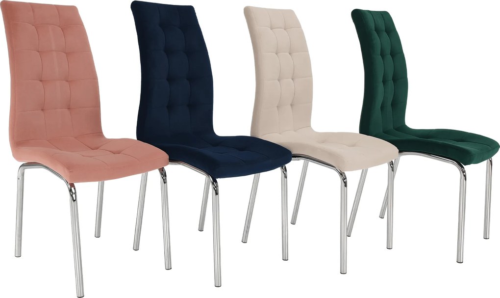 Étkezőszék, bézs Dulux Velvet szövet/króm, GERDA NEW