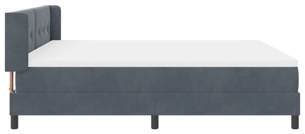 vidaXL Boxspring Ágy Matraccal Sötétszürke 180x200 cm Bársony