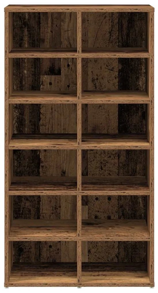 antik fa szerelt fa cipőtartó 54x34x100,5 cm