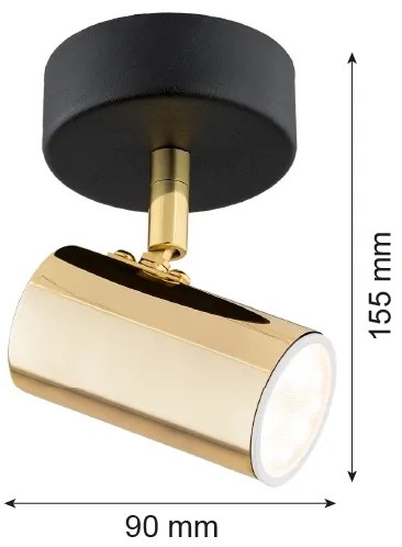 Argon 4208 - Mennyezeti spotlámpa LAGOS 1xGU10/5W/230V sárgaréz/fekete