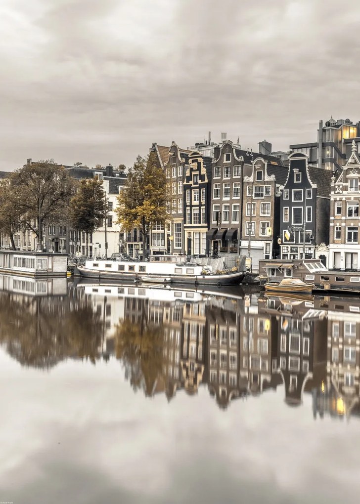 Poszter 50x70cm Csatorna Amszterdam városon át 3, Assaf Frank