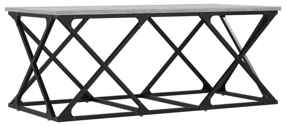 szürke sonoma színű szerelt fa dohányzóasztal 100 x 49 x 40 cm