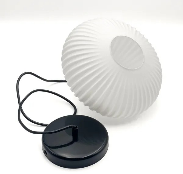 Csillár zsinóron HARMA 1xE27/15W/230V átm. 25 cm fehér/fekete