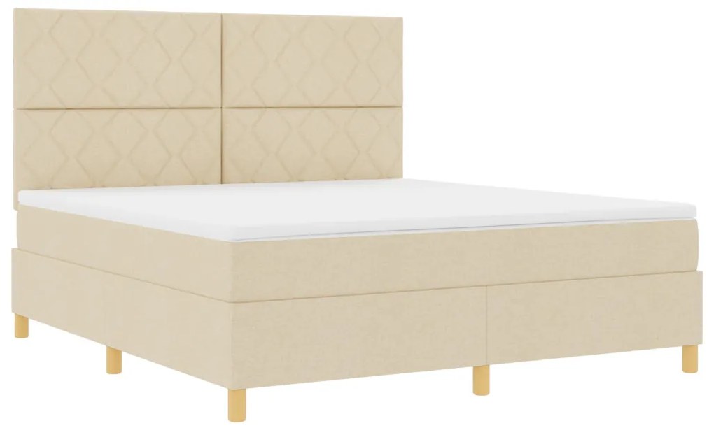 Box Spring Ágy Matraccal Krém Szuper Király Szövet
