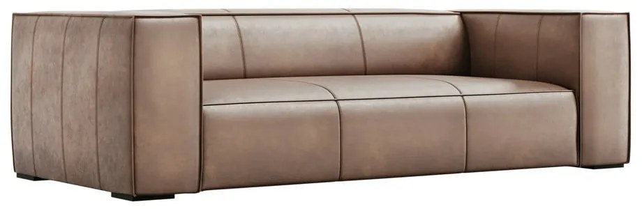 Világosbarna bőr kanapé 227 cm Madame – Windsor &amp; Co Sofas