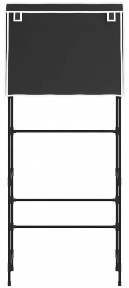 2 szintes fekete mosógép feletti tárolóállvány 71x29,5x170,5 cm
