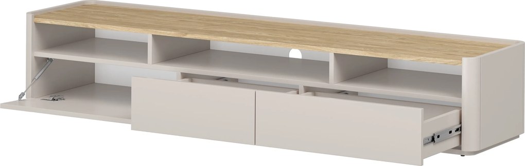Elivo TV-szekrény 200 cm két fiókkal - kasmír / olajozott tölgy